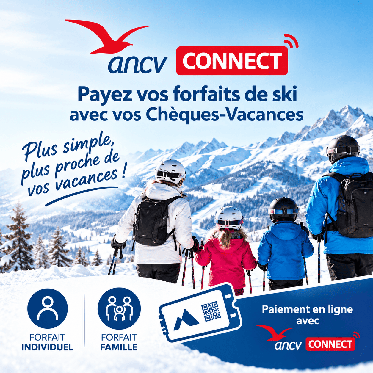 Paiement des forfaits ski du Lioran avec Chèques-Vacances Connect