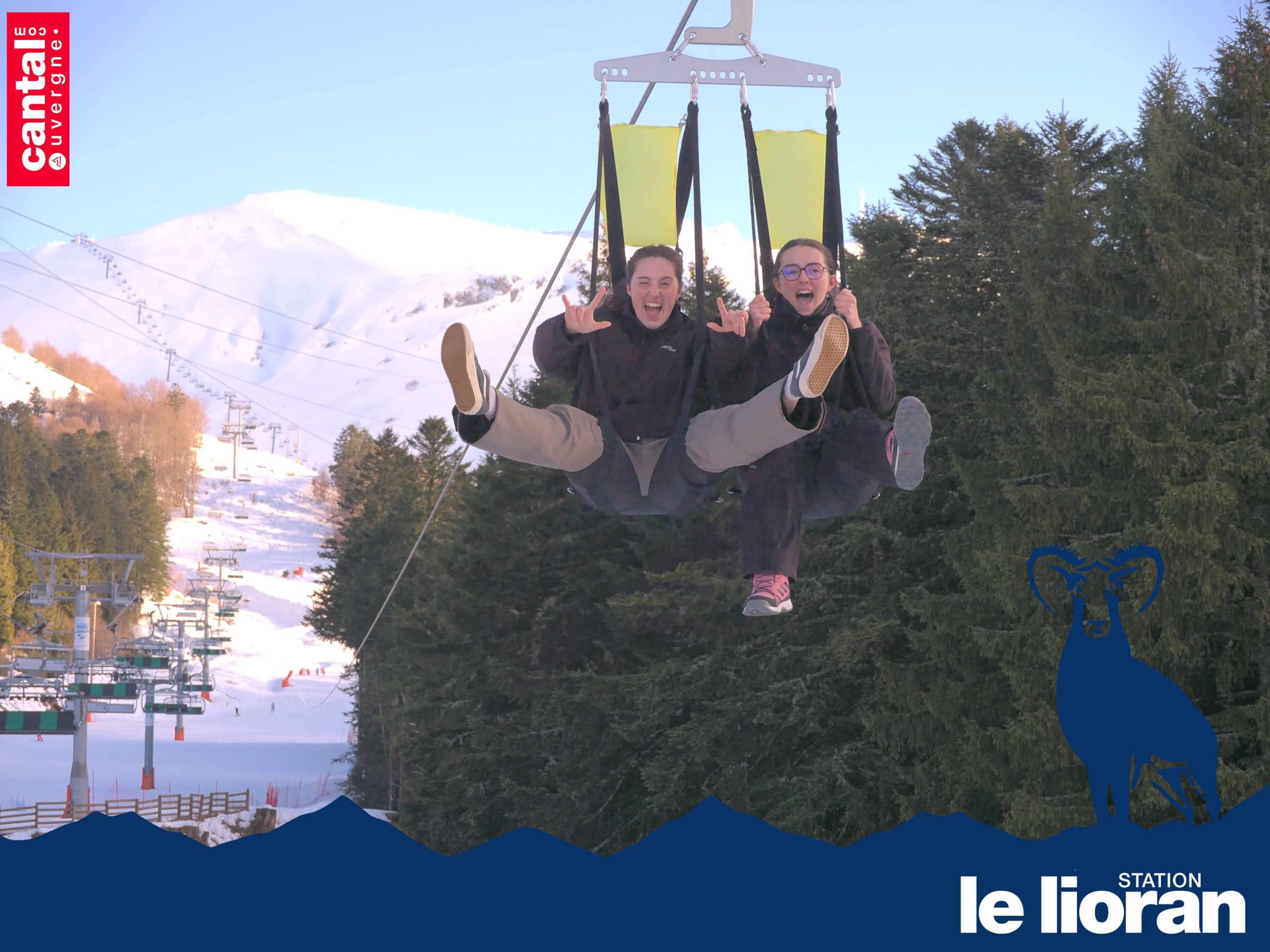 Photo souvenir de la tyrolienne du Lioran